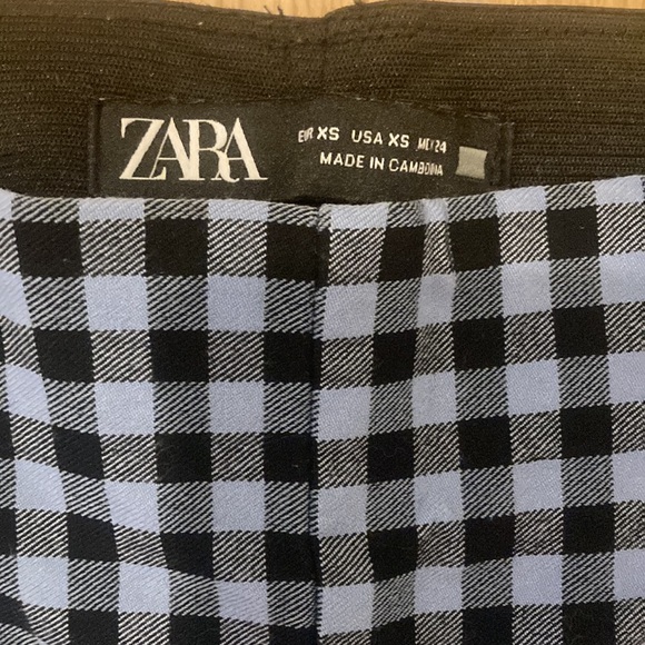 Zara Gingham Mini Flare Pants XS - Picture 4 of 5